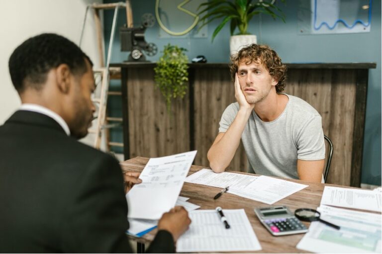 Two men in a meeting